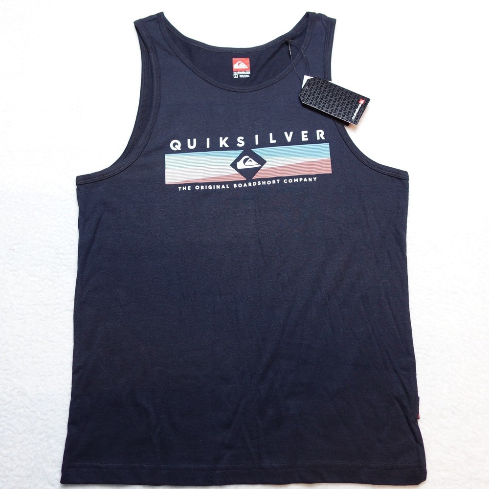 Little Stain Quiksilver Tank Top Men Small Graphic Logo Sleeveless Tee QS001114M